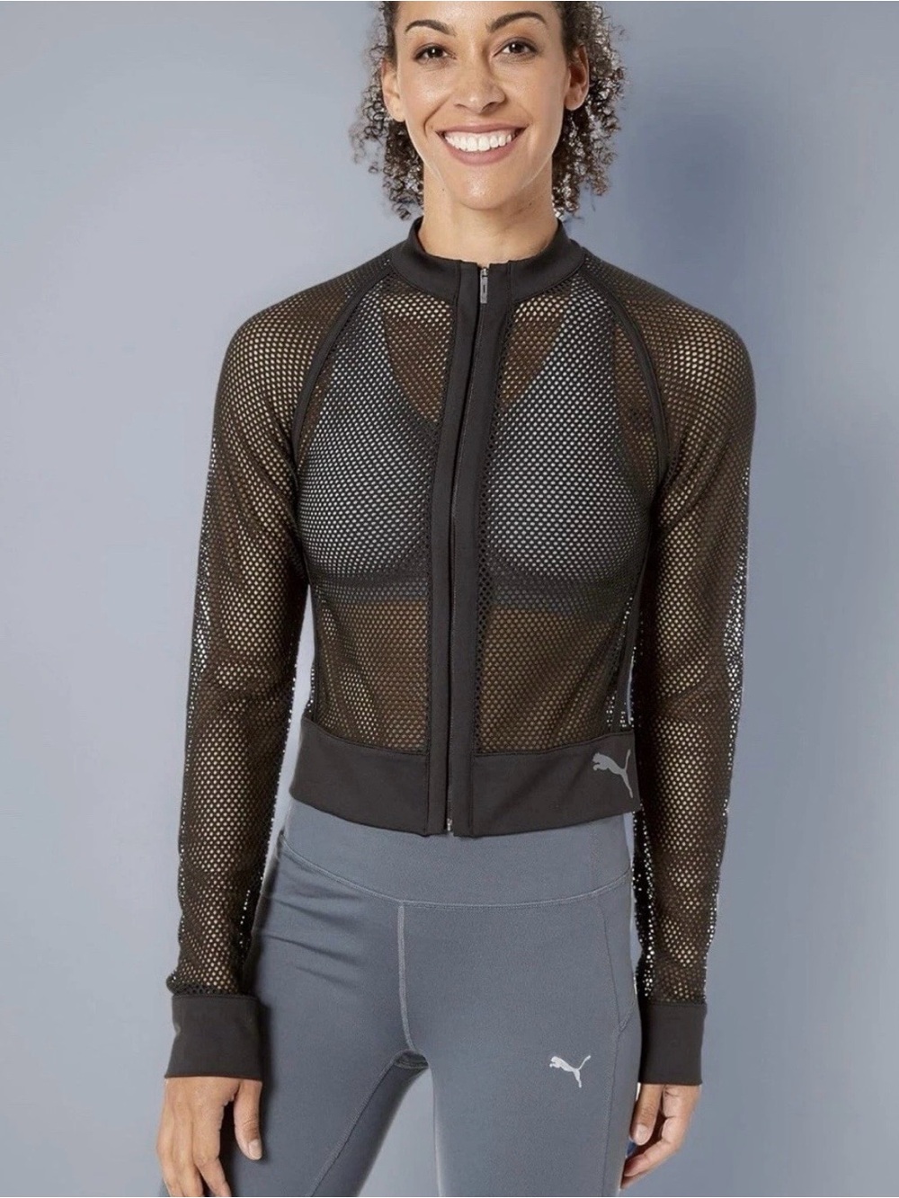 Puma Black Mesh Zip Jacket with SG Label